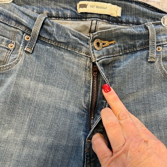 Levi's 515 Jeans Size 14 Short Bootcut Womens Light Wash Blue Stretch Denim‎ - Picture 8 of 16